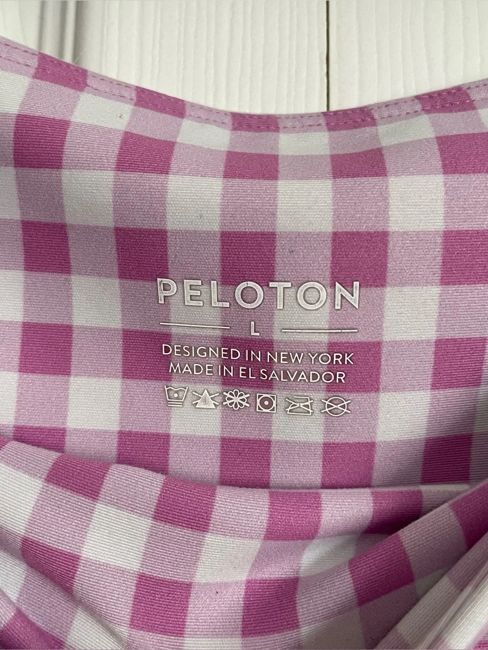 plaid peloton matching workout set